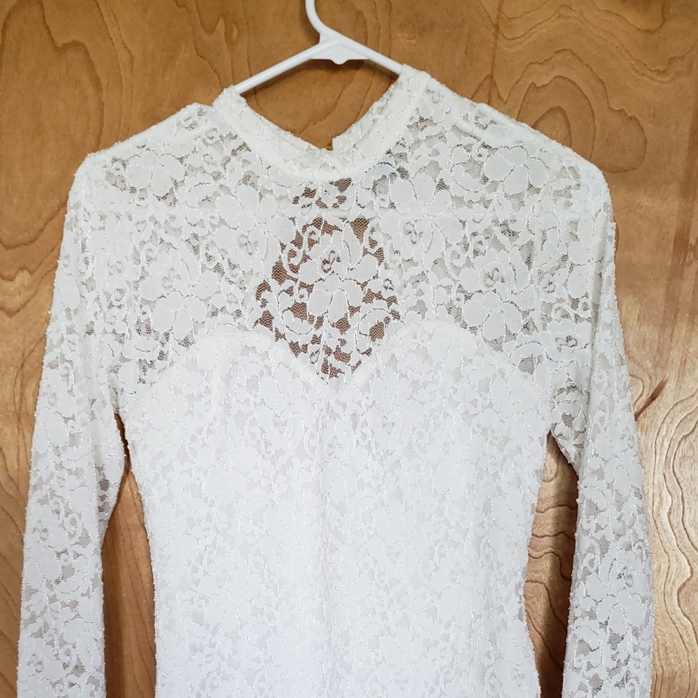 Windsor Sweetheart White Lace Dress New Sz SM